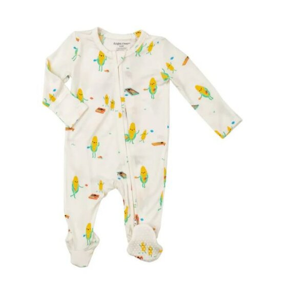Angel Dear Zippered Footie in Cornhole Print, size 12-18 mo - Picture 1 of 3